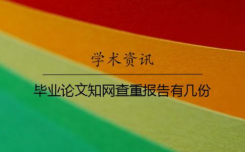 毕业论文知网查重报告有几份