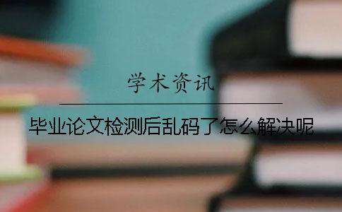 毕业论文检测后乱码了怎么解决呢？