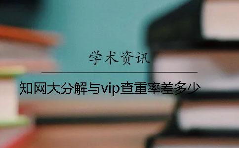 知网大分解与vip查重率差多少