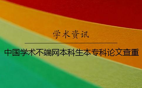 中国学术不端网本科生本专科论文查重