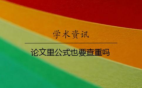 论文里公式也要查重吗