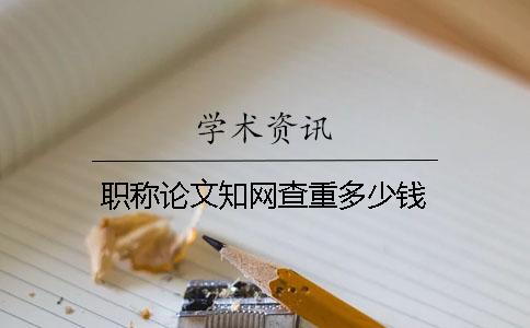 职称论文知网查重多少钱