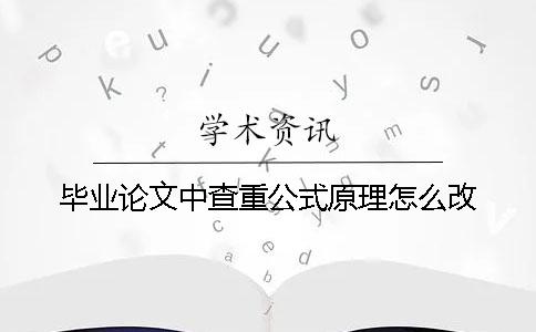 毕业论文中查重公式原理怎么改