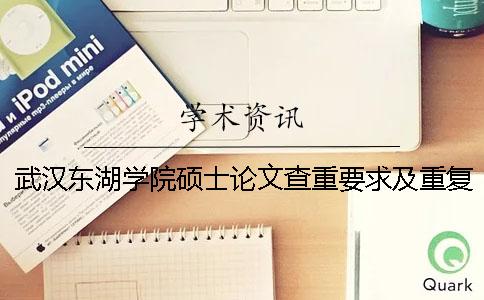 武汉东湖学院硕士论文查重要求及重复率