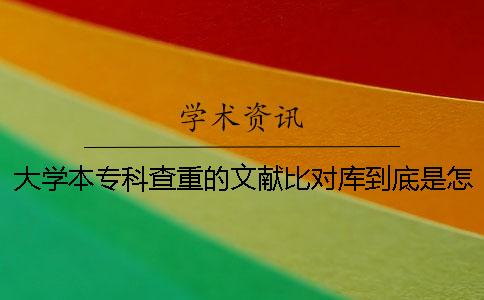 大学本专科查重的文献比对库到底是怎么回事