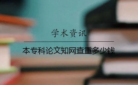 本专科论文知网查重多少钱